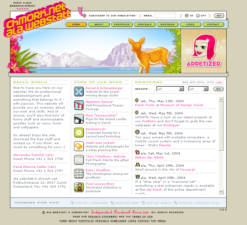 Ala Webstatt & Cmork.net website in 2004