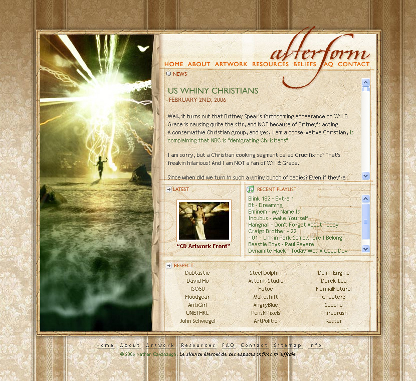 Alterform website in 2006