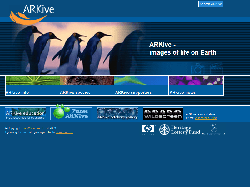 ARKive website in 2003