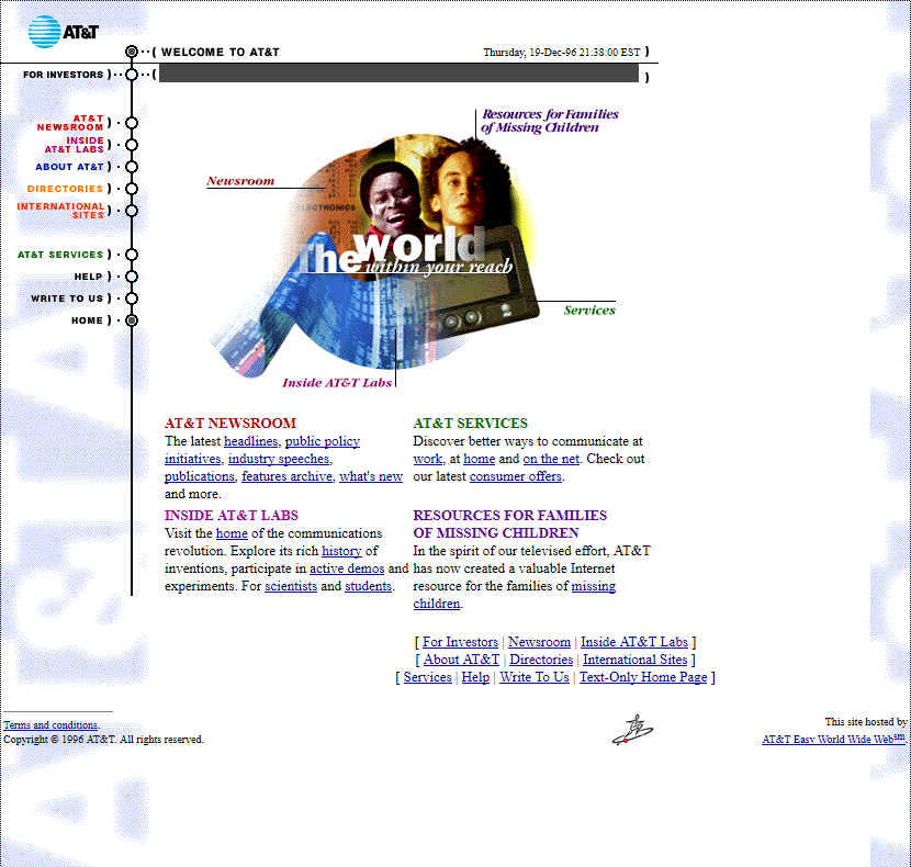 AT&T website in 1996