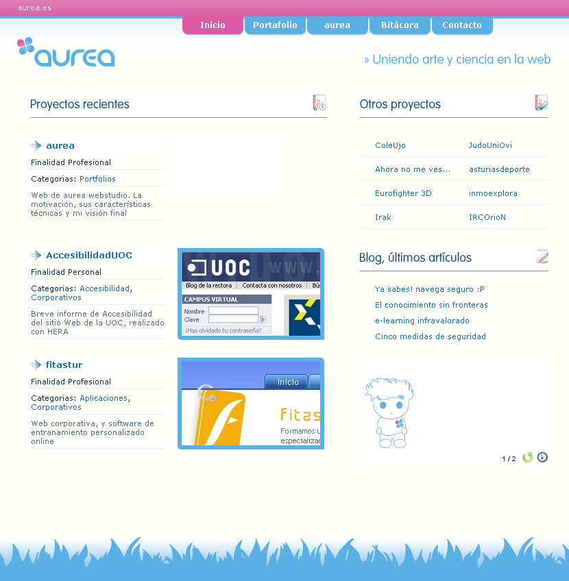 Aurea website in 2006