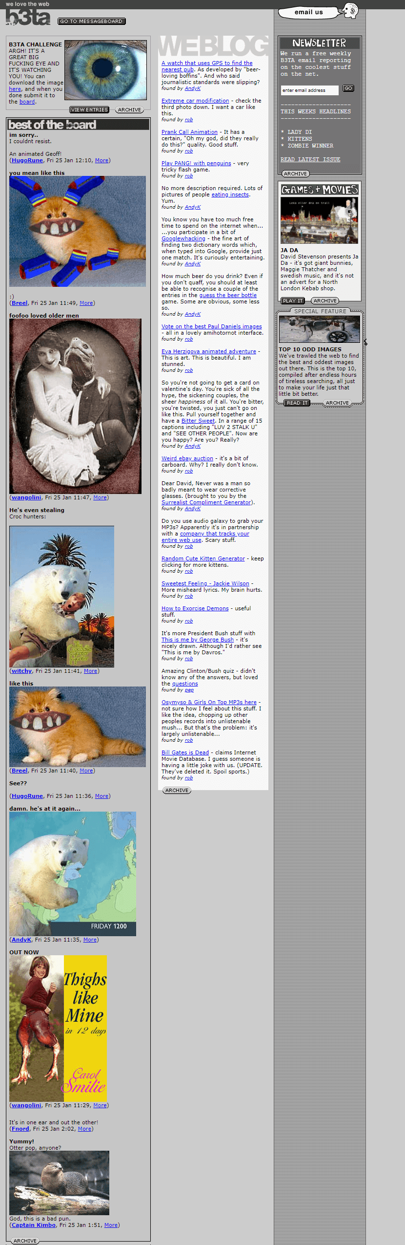 B3TA website in 2002