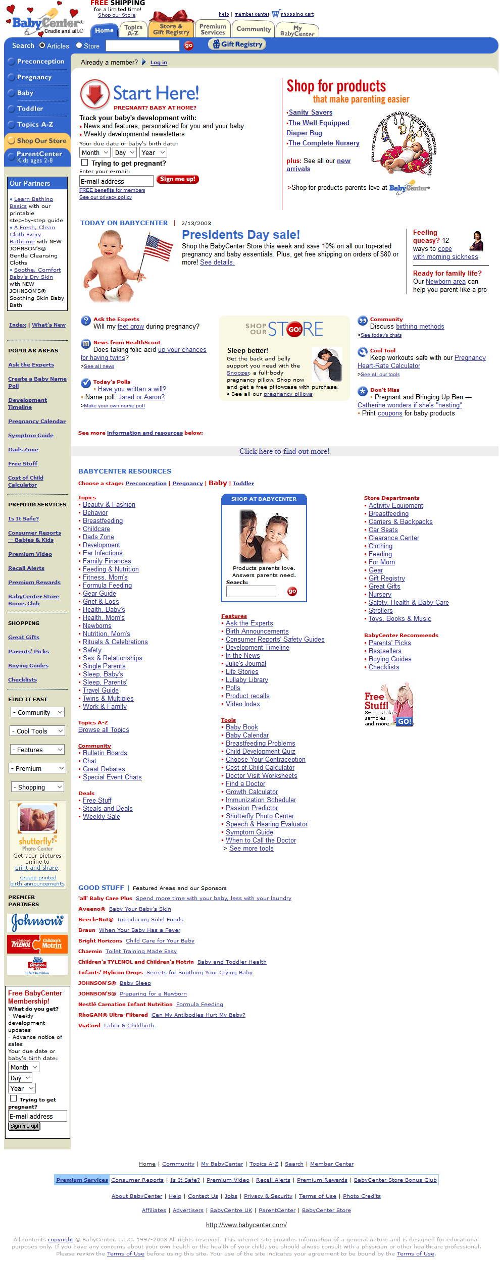 BabyCenter website in 2003