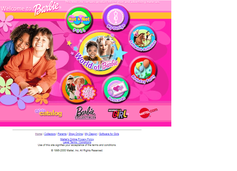 Barbie website in 2000