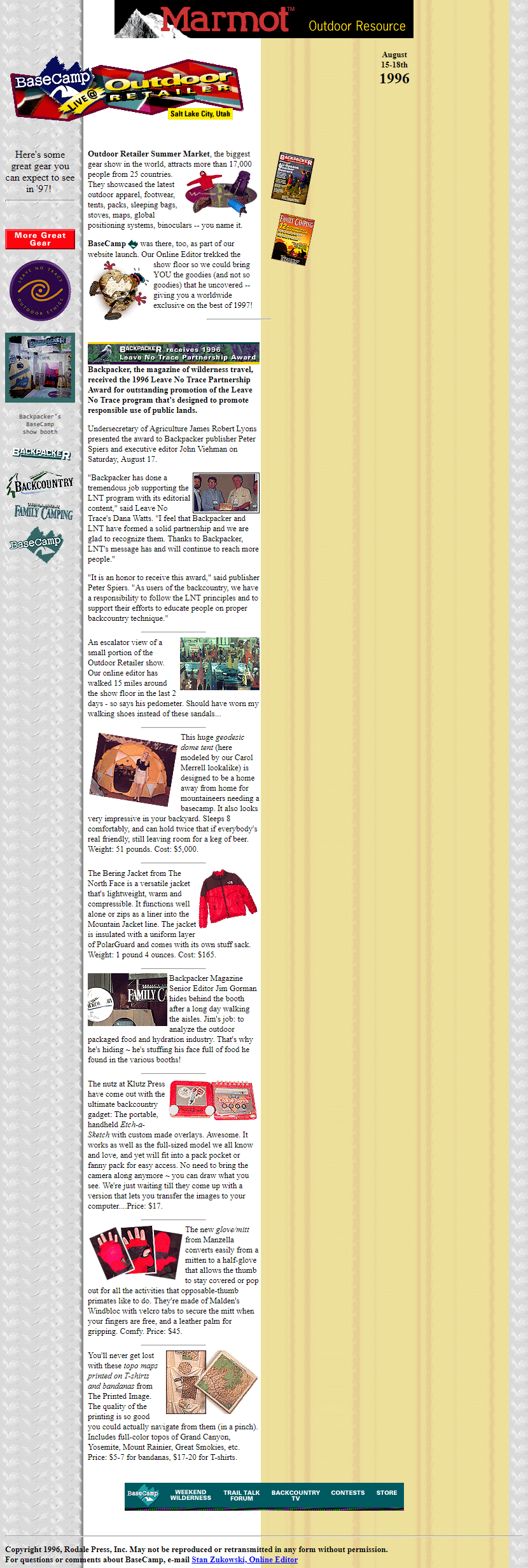 Basecamp website in 1996