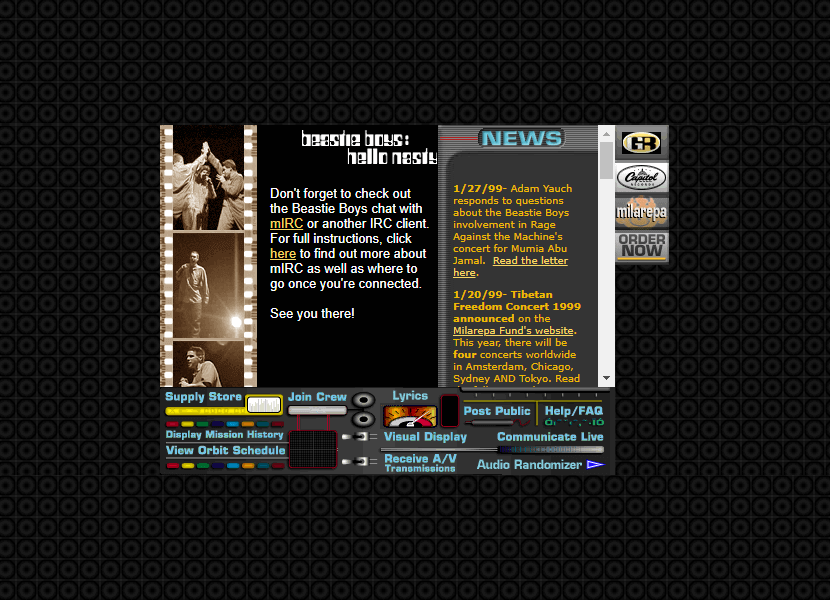 Beastie Boys website in 1998