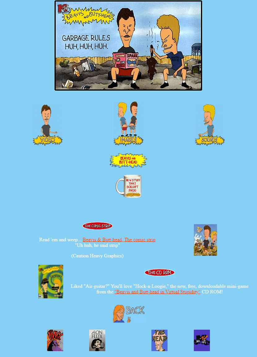 Beavis & Butt-head website in 1996