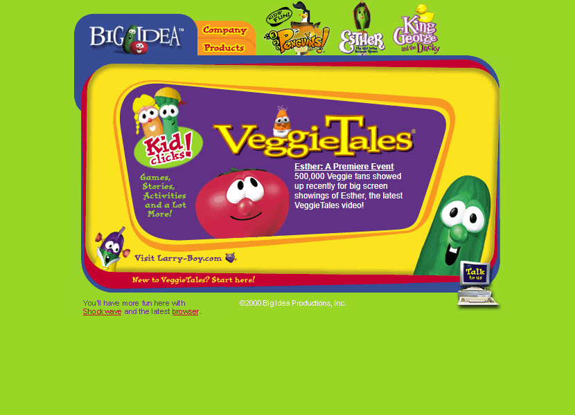 Big Idea website in 2000