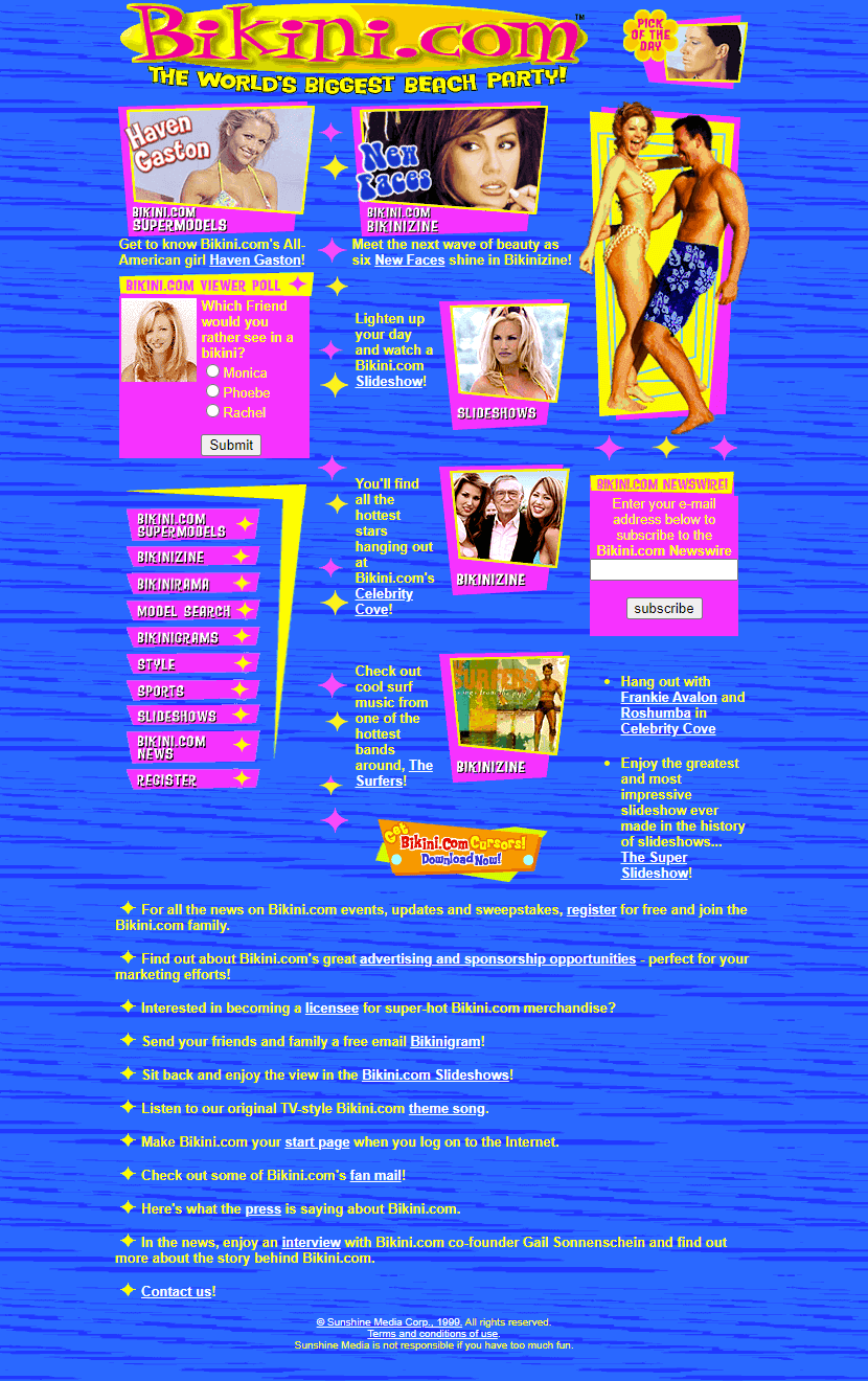 Bikini.com website in 1999