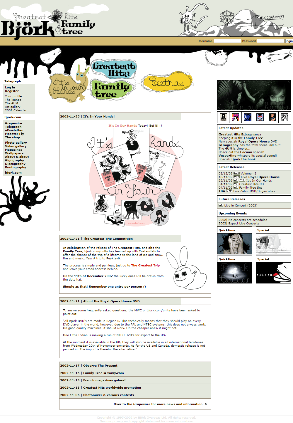 Björk website in 2002