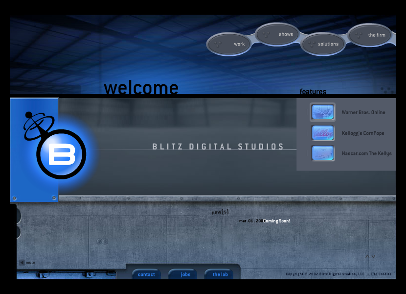 Blitz Digital flash website in 2002