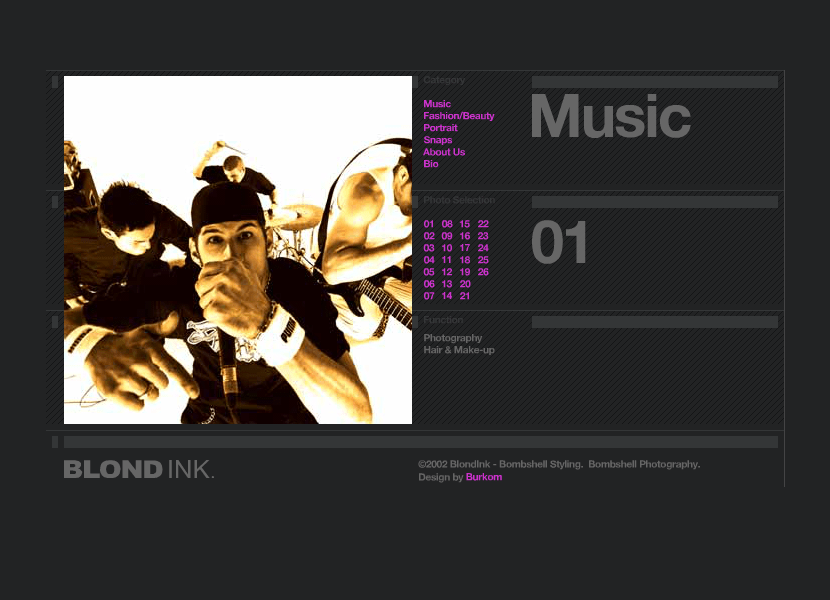 BlondInk flash website in 2002