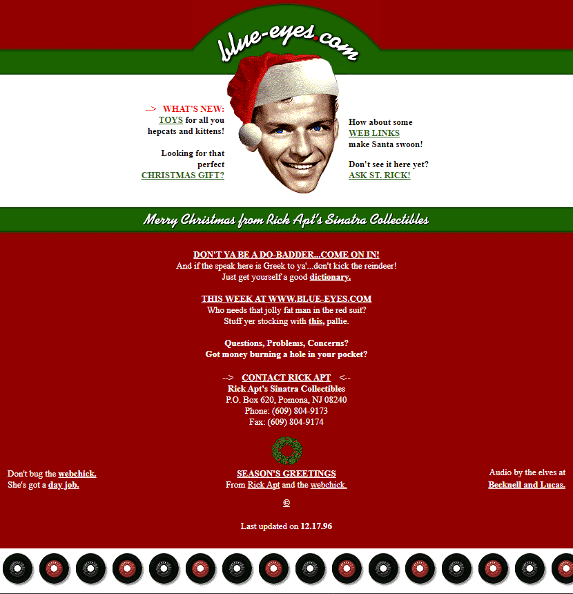 Blue Eyes website in 1996