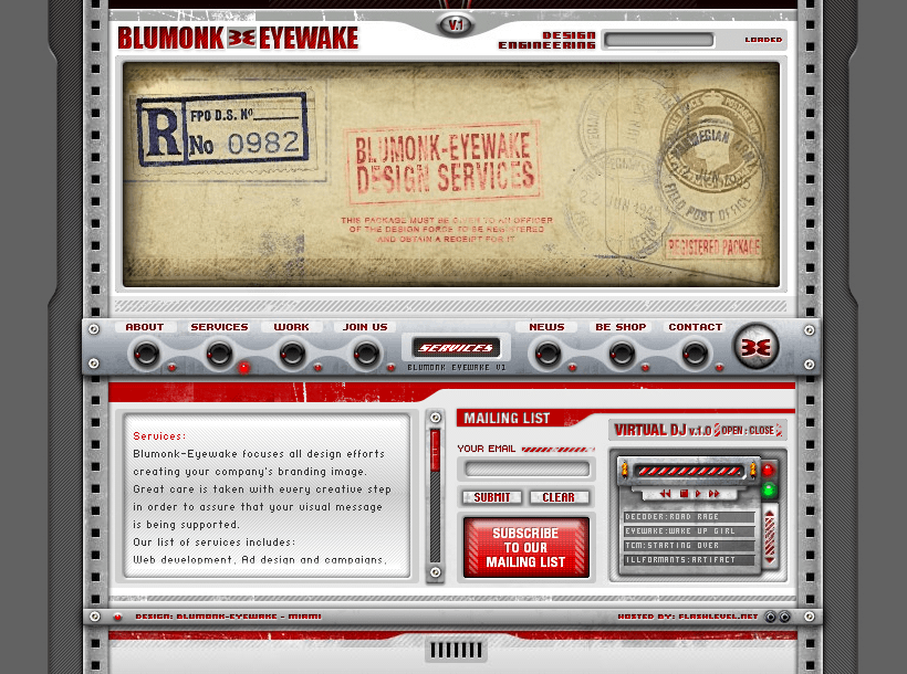 Blumonk Eyewake website in 2004