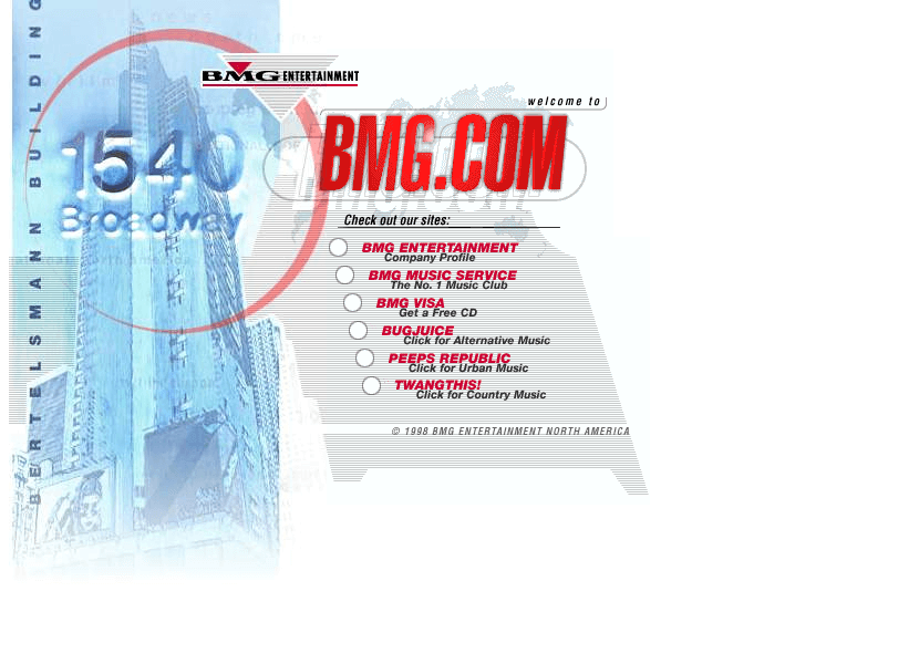 BMG.com website in 1998