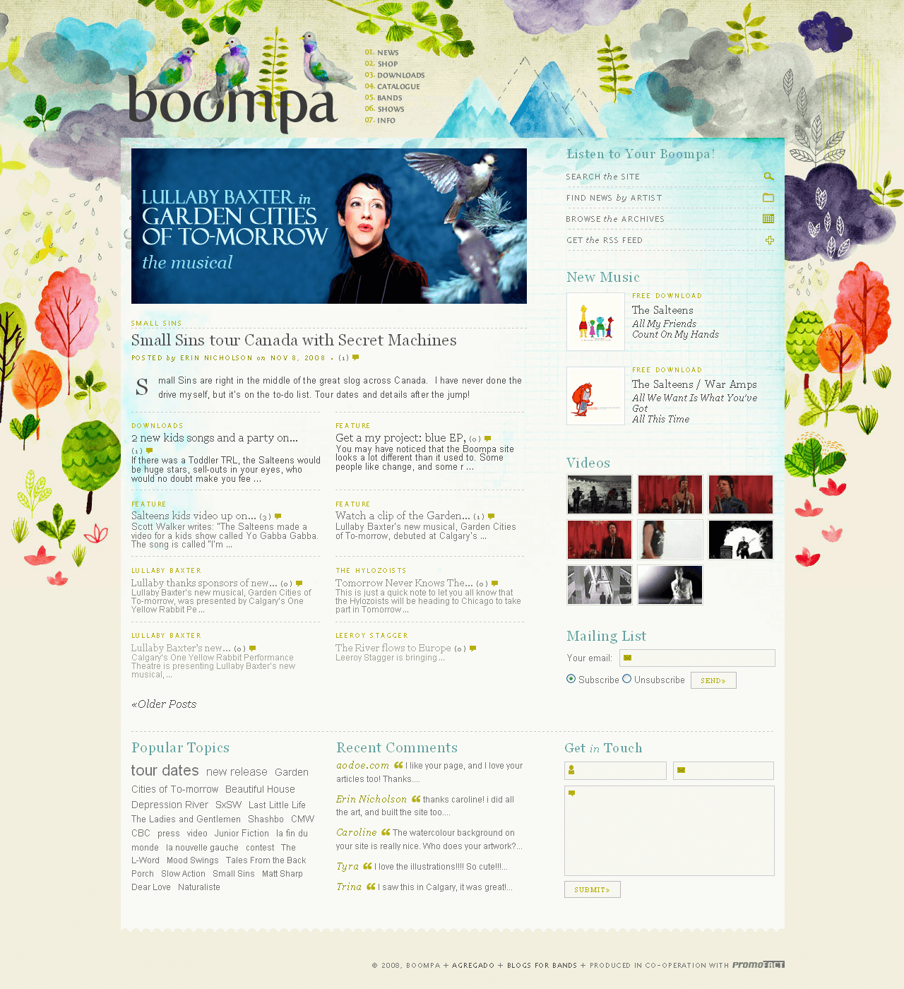 Boompa website in 2008