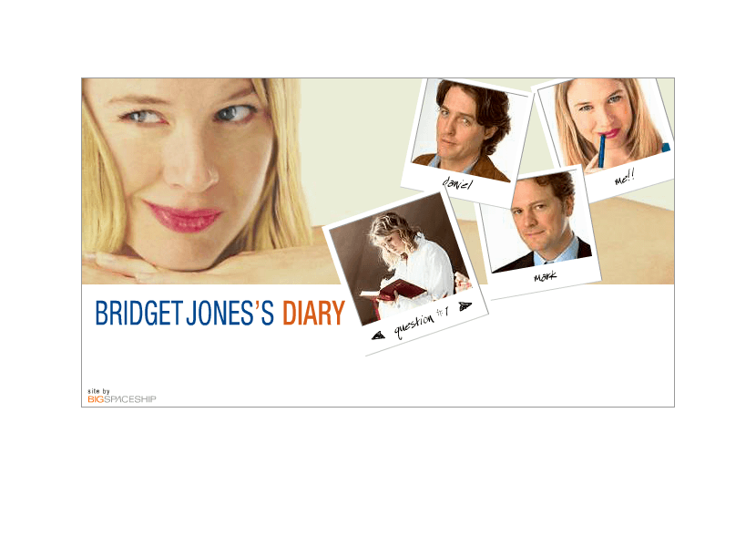 Bridget Jones's Diary flash website in 2001