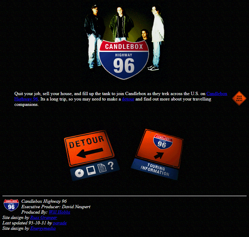 Candlebox Highway 96 website in 1995