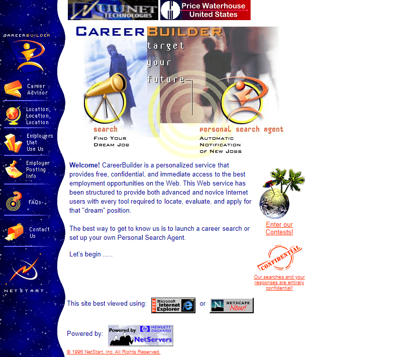 CareerBuilder website in 1996