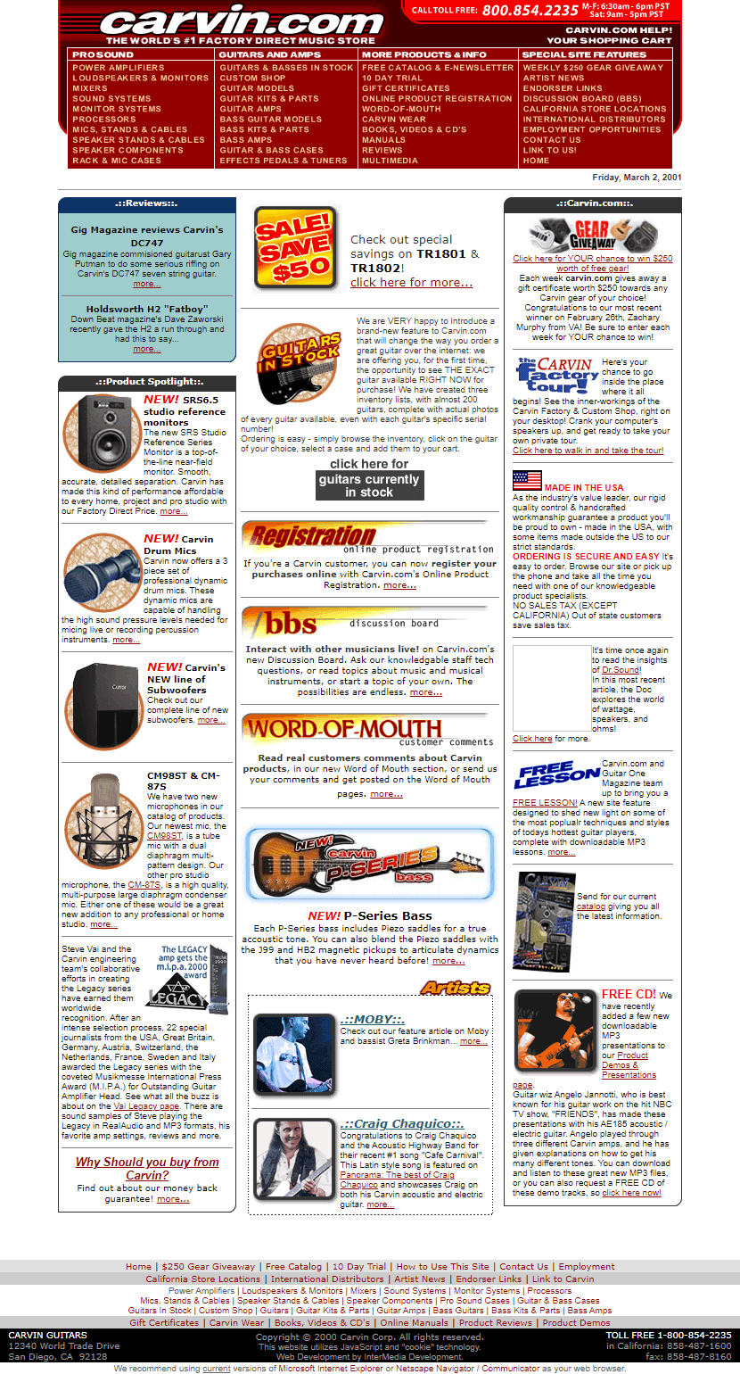 Carvin Guitars in 2001