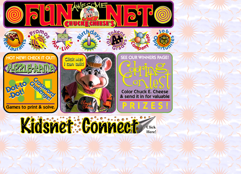 Chuck E. Cheese’s website in 1997