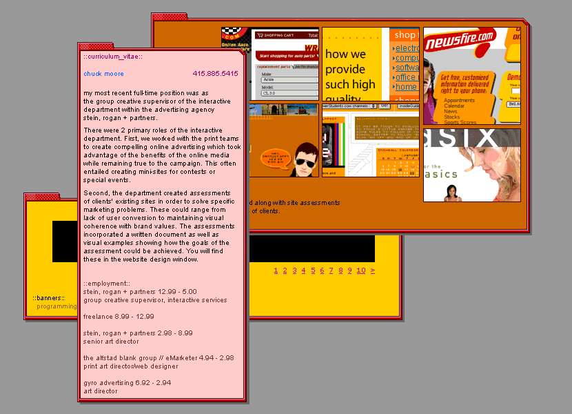Chuck Moore website in 2001