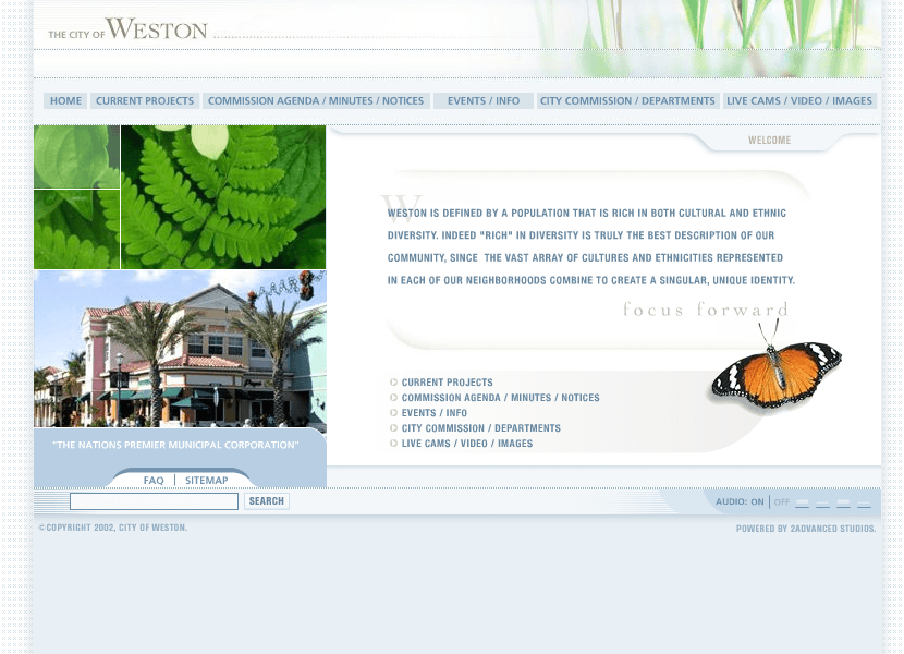City of Weston website in 2002