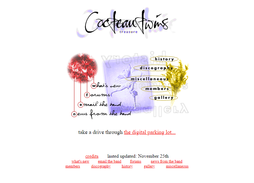 Cocteau Twins website in 1996