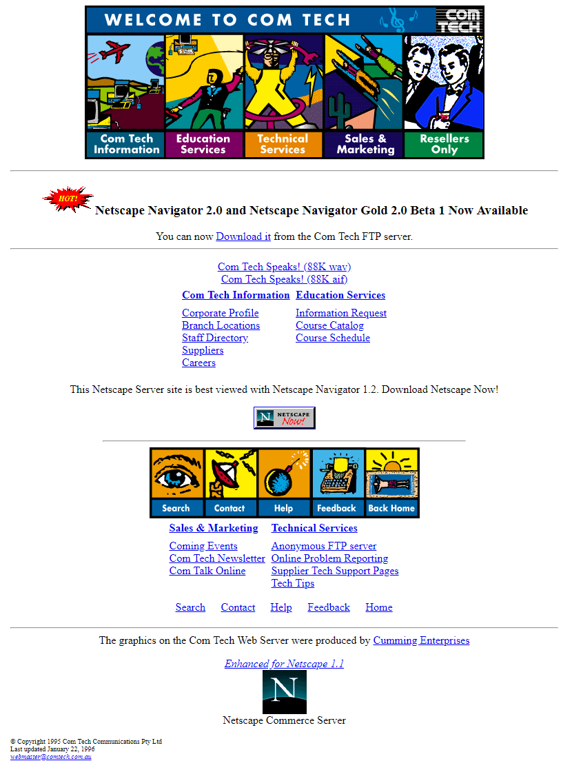 Com Tech website in 1995
