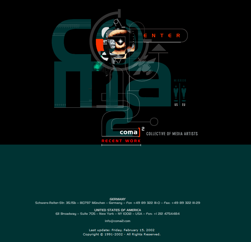 Coma2 website in 2002