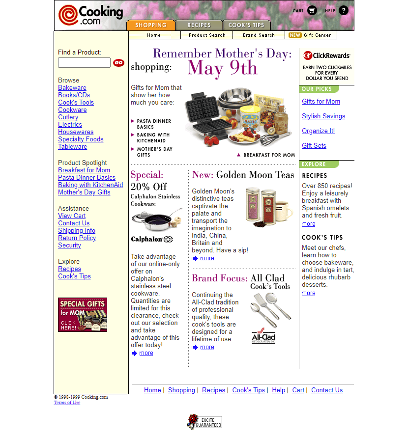 Cooking.com in 1999