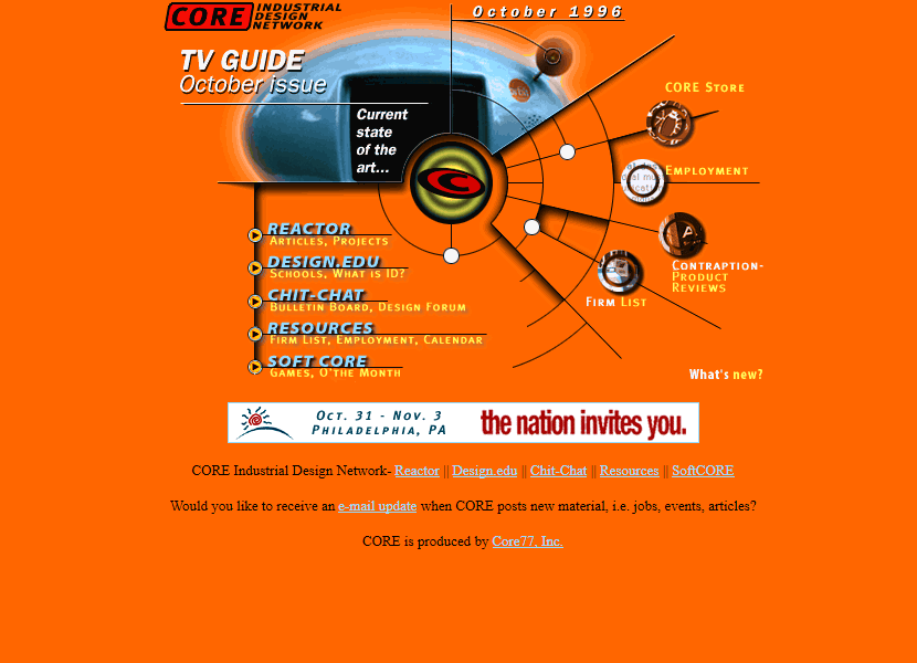 Core77 website in 1996