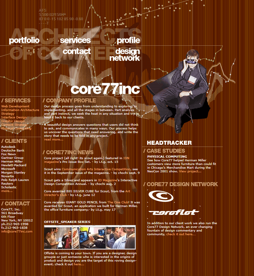 Core77 website in 2001