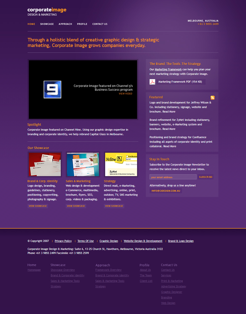 Corporate Image Design & Marketing website in 2007