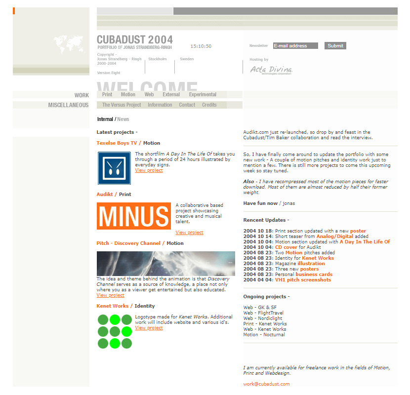 Cubadust website in 2004
