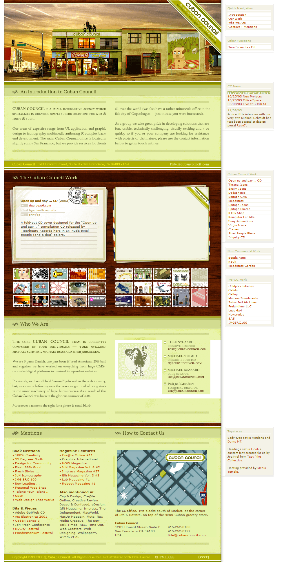 Cuban Council website in 2003