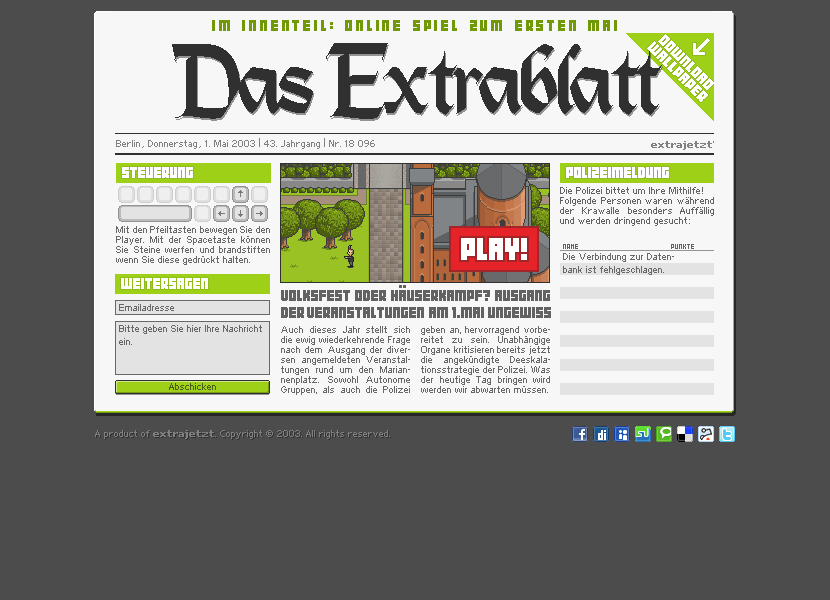 Tag Der Arbeit flash website in 2003