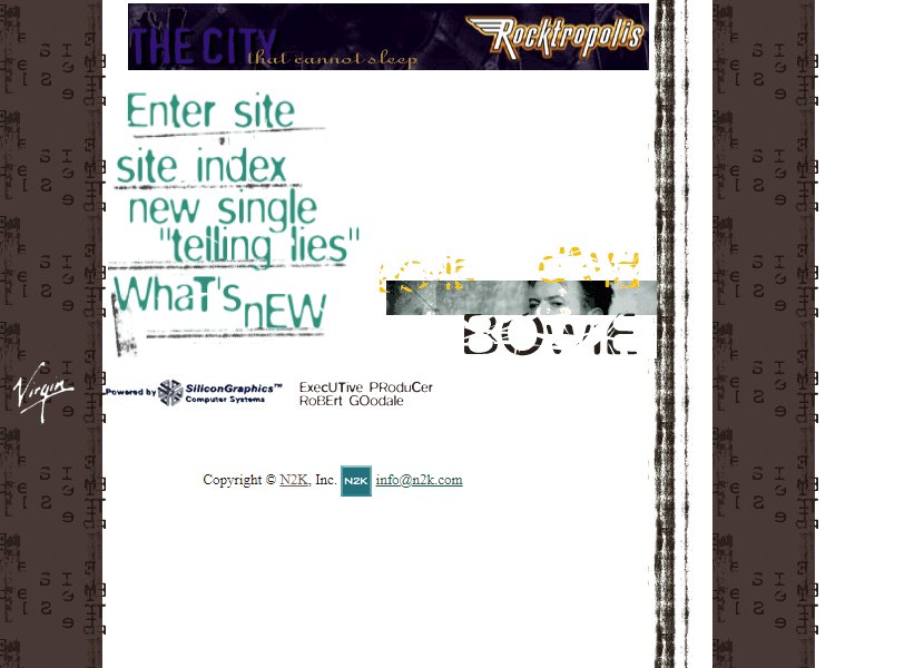 David Bowie website in 1996