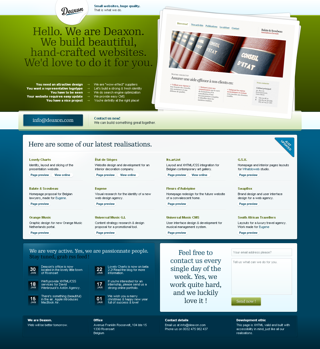 Deaxon website in 2007