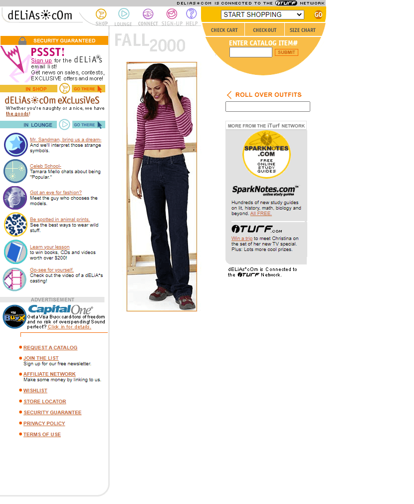 dELiAs website in 2000