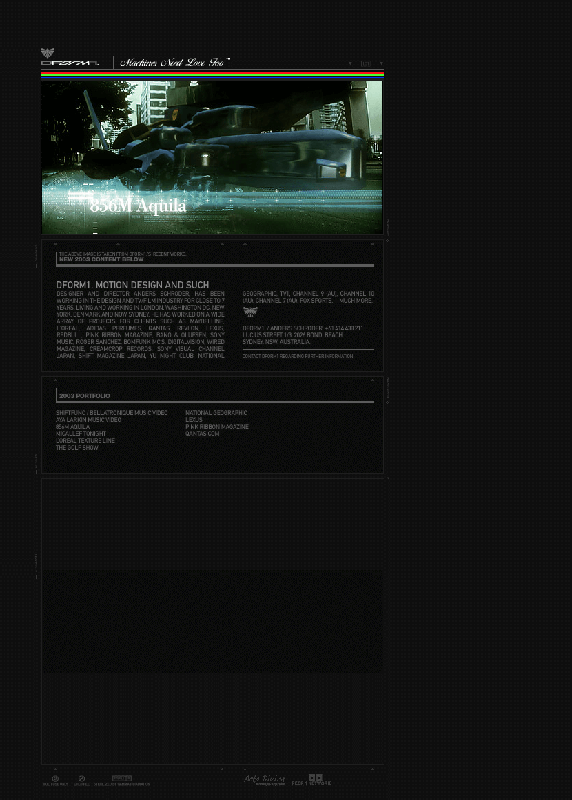 Dform1 website in 2003