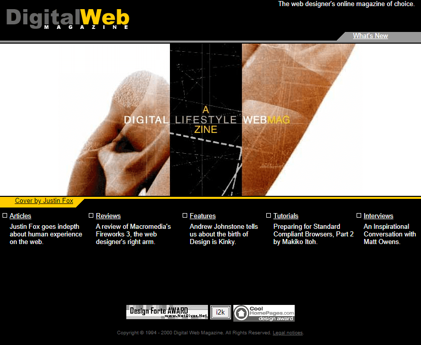 Digital Web Magazine website in 2000