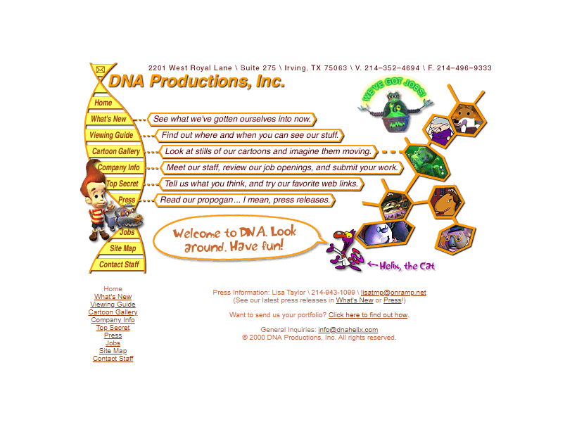 Dnahelix website in 2000