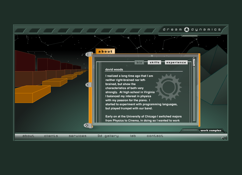 Dream Dynamics flash website in 2001