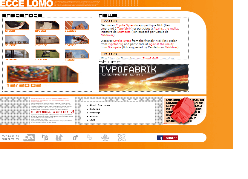 Ecce Lomo website in 2002