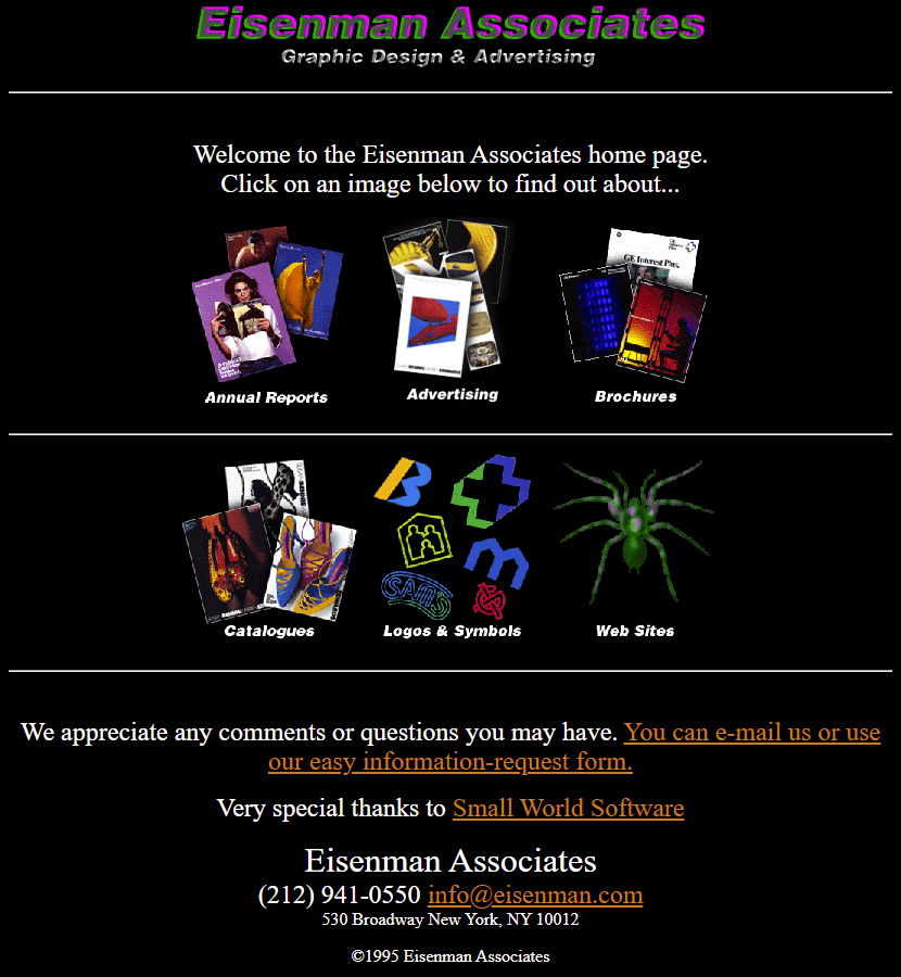 Eisenman Associates website in 1995