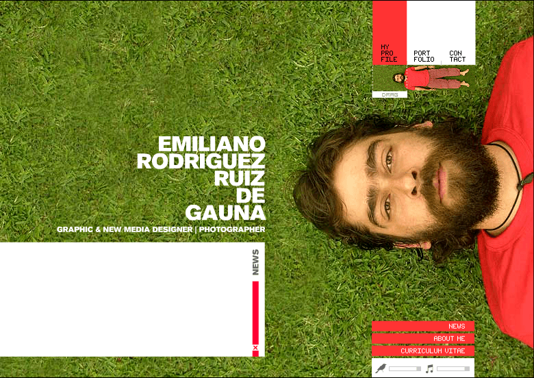 Emiliano Rodriguez flash website in 2004