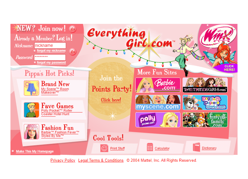 EverythingGirl.com website in 2004
