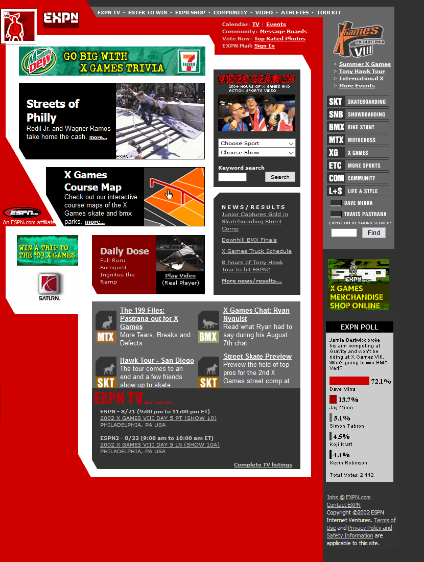 EXPN website in 2002