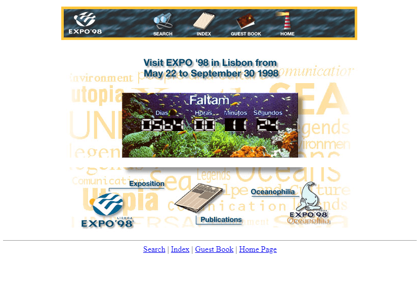 Expo ’98 website in 1998